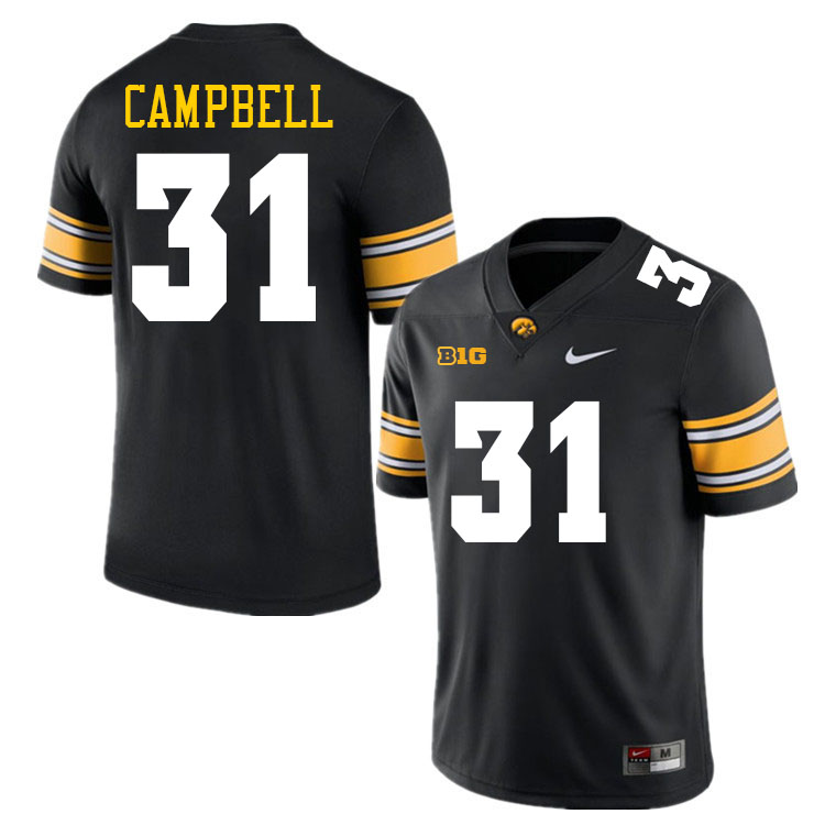 Jack Campbell Iowa Jersey,University Of Iowa Hawkeyes Fotoball Uniforms,Jersey,Gears-Black